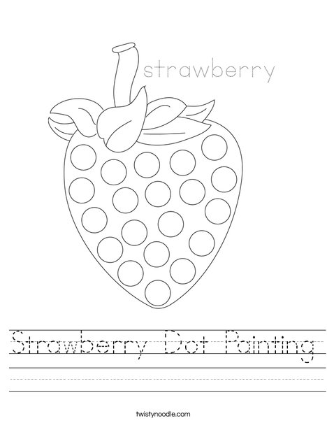 Strawberry Dot Painting Worksheet