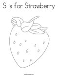 S is for StrawberryColoring Page
