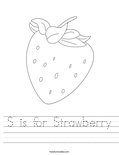 S is for Strawberry Worksheet