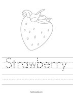 Strawberry Handwriting Sheet