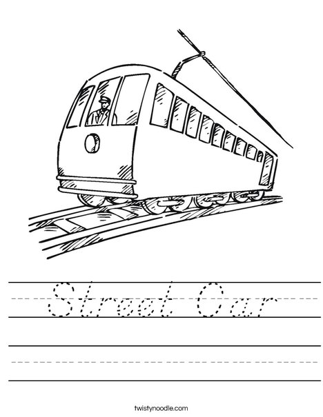 Street Car Worksheet