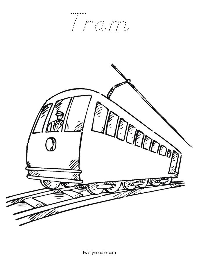 Tram Coloring Page