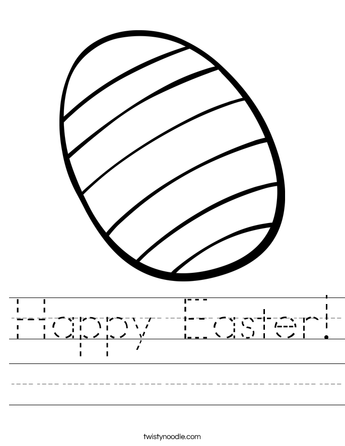 Happy Easter Worksheet - Twisty Noodle