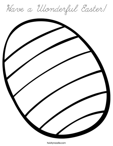 Striped Easter Egg Coloring Page