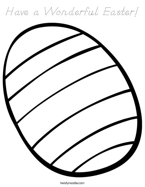Striped Easter Egg Coloring Page