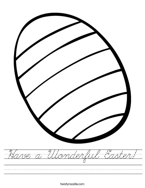 Striped Easter Egg Worksheet
