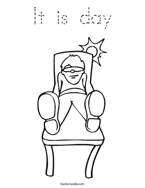 Boy Sitting in the Sun Coloring Page