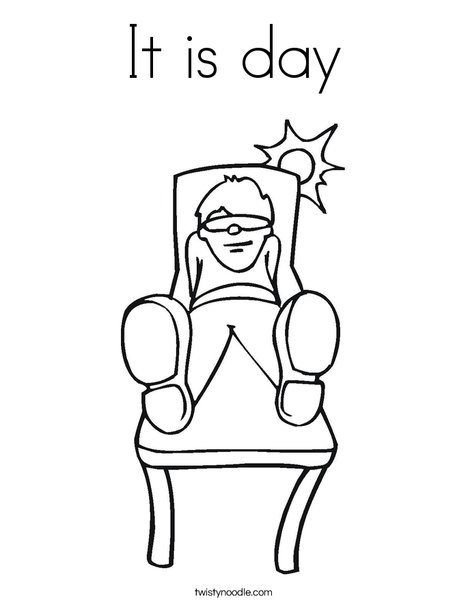 Boy Sitting in the Sun Coloring Page
