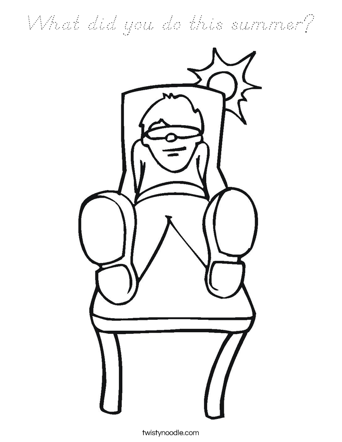 What did you do this summer? Coloring Page