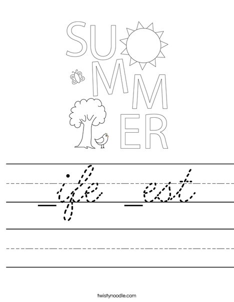 Summer Worksheet