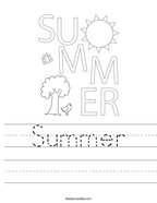 Summer Handwriting Sheet