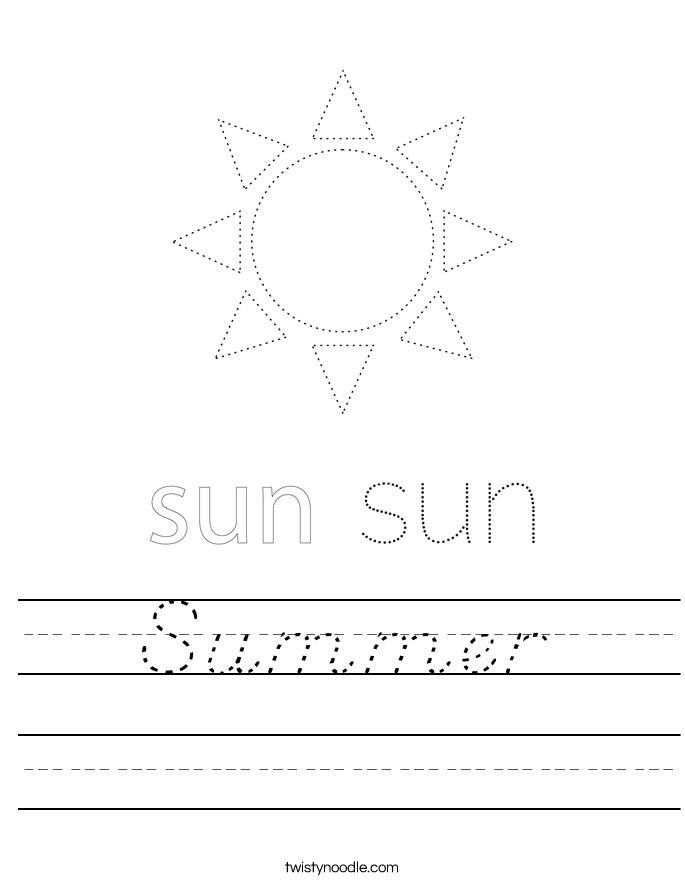 Summer Worksheet