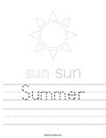 Summer Worksheet