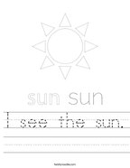 I see the sun Handwriting Sheet