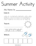 Summer Activity Coloring Page