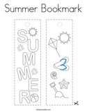 Summer Bookmark Coloring Page