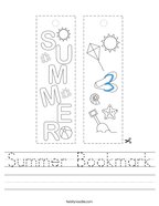 Summer Bookmark Handwriting Sheet