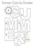 Summer Color by Number Coloring Page
