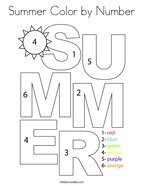 Summer Color by Number Coloring Page