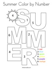 Summer Color by Number Coloring Page