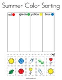 Summer Color Sorting Coloring Page