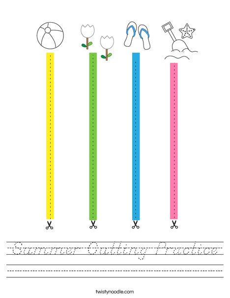 Summer Cutting Practice Worksheet