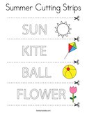 Summer Cutting Strips Coloring Page