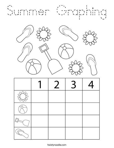 Summer Graphing Coloring Page