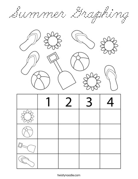 Summer Graphing Coloring Page