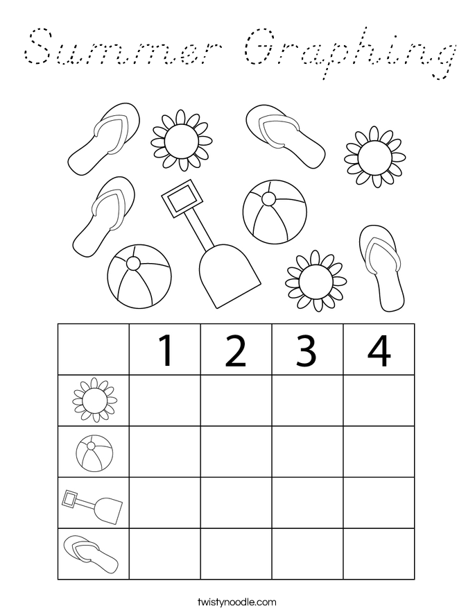 Summer Graphing Coloring Page