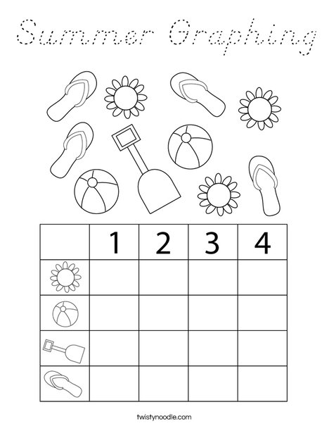 Summer Graphing Coloring Page