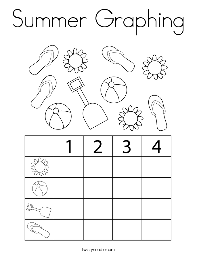 Summer Graphing Coloring Page