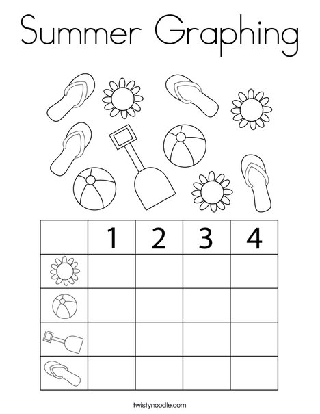 Summer Graphing Coloring Page