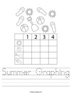 Summer Graphing Handwriting Sheet