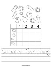 Summer Graphing Handwriting Sheet