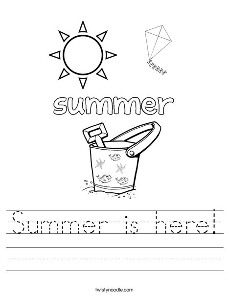 summer is here worksheet twisty noodle