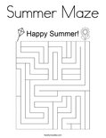 Summer Maze Coloring Page