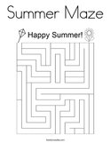 Summer Maze Coloring Page