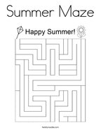 Summer Maze Coloring Page