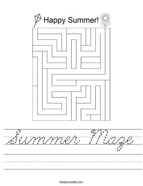 Summer Maze Worksheet