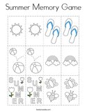 Summer Memory Game Coloring Page