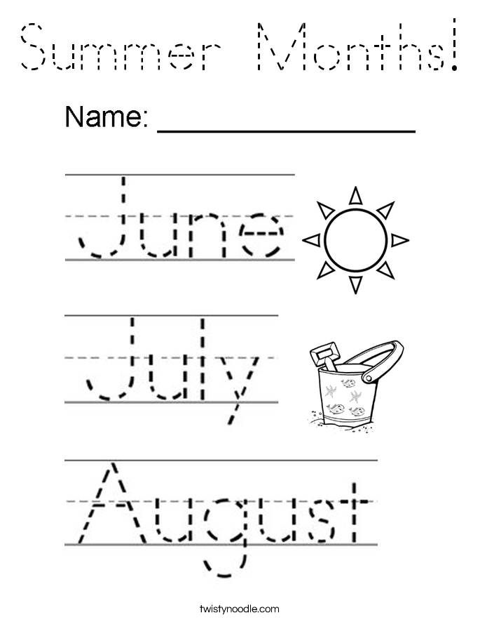 Summer Months! Coloring Page