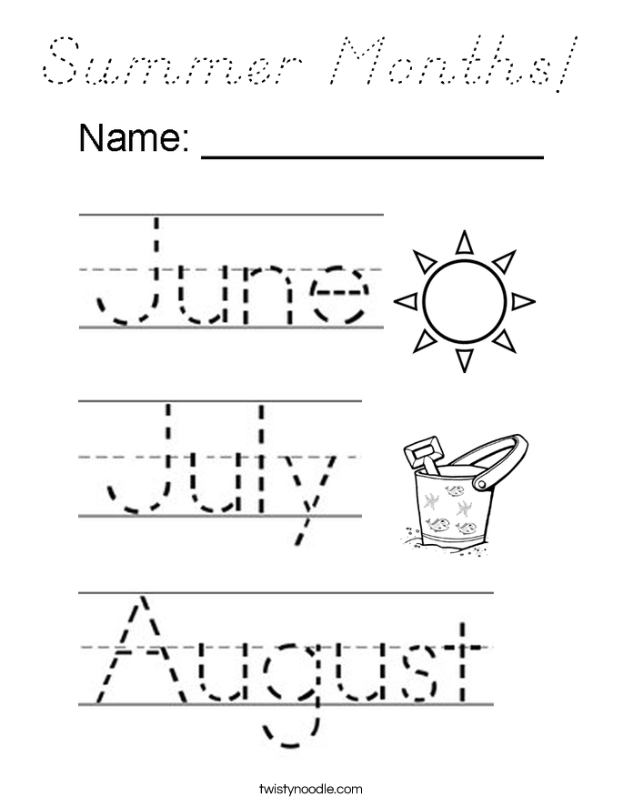 Summer Months! Coloring Page