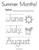 Summer Months Coloring Page