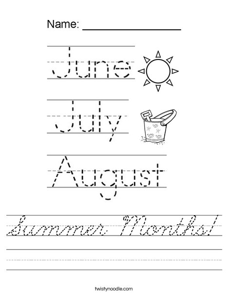 Summer Months! Worksheet