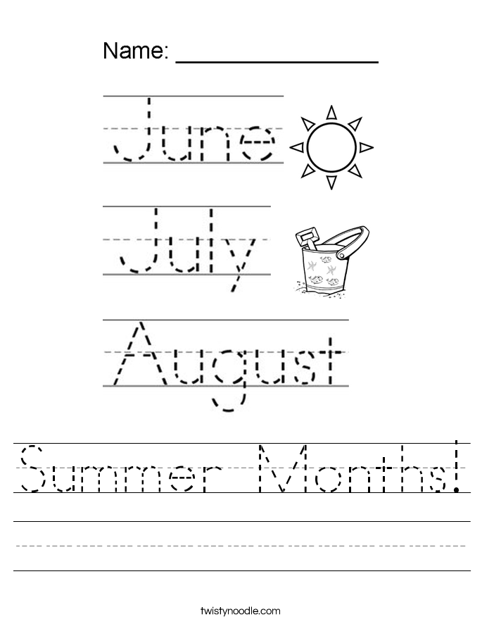 Summer Months! Worksheet