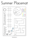 Summer Placemat Coloring Page