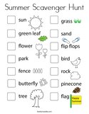 Summer Scavenger Hunt Coloring Page