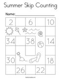 Summer Skip Counting Coloring Page