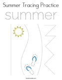 Summer Tracing Practice Coloring Page